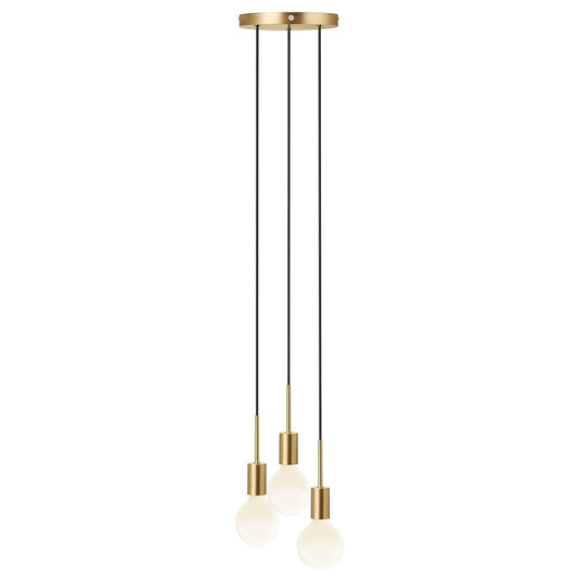 Paco Pendellampe Hängelampe 3-Lampen Schwarz Messing
