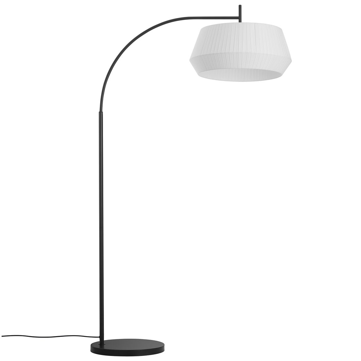 Dicte Stehlampe Leselampe Ø 53 cm Weiß / Schwarz - Voelpe