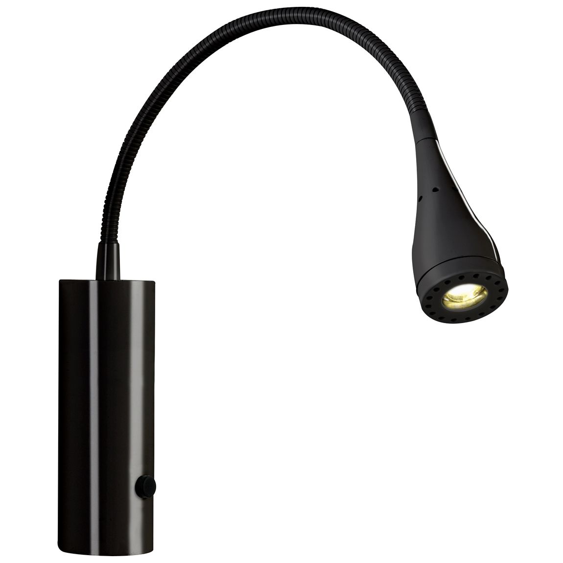 Mento Wandlampe Leselampe Ø 3,5 cm Schwarz - Voelpe