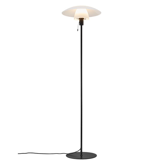 Verona Stehlampe Leselampe Ø 40 cm Opalweiß / Schwarz