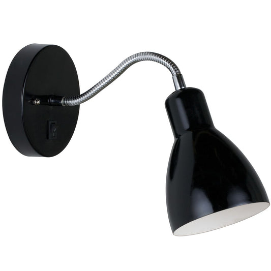 Cyclone Wandlampe Leselampe Ø 11 cm Schwarz - Voelpe