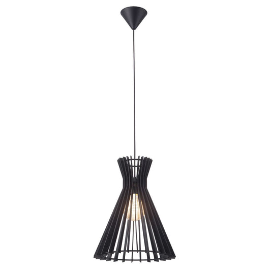 Groa Pendellampe Hängelampe Ø 34 cm Schwarz/Holz