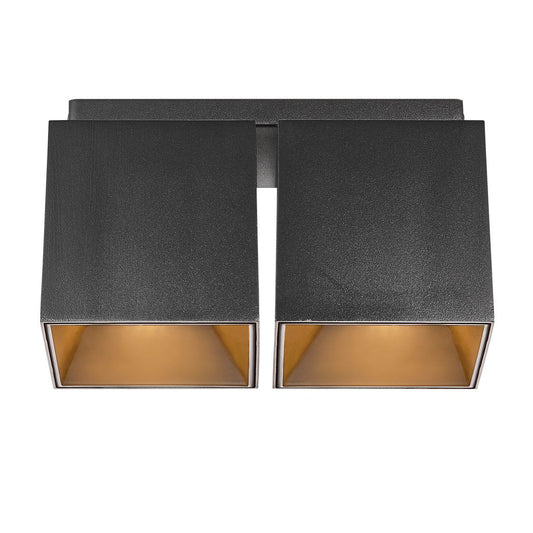 Ethan 2er Anbauspot Deckenlampe 10,5 x 21,6 cm  Schwarz Matt - Voelpe