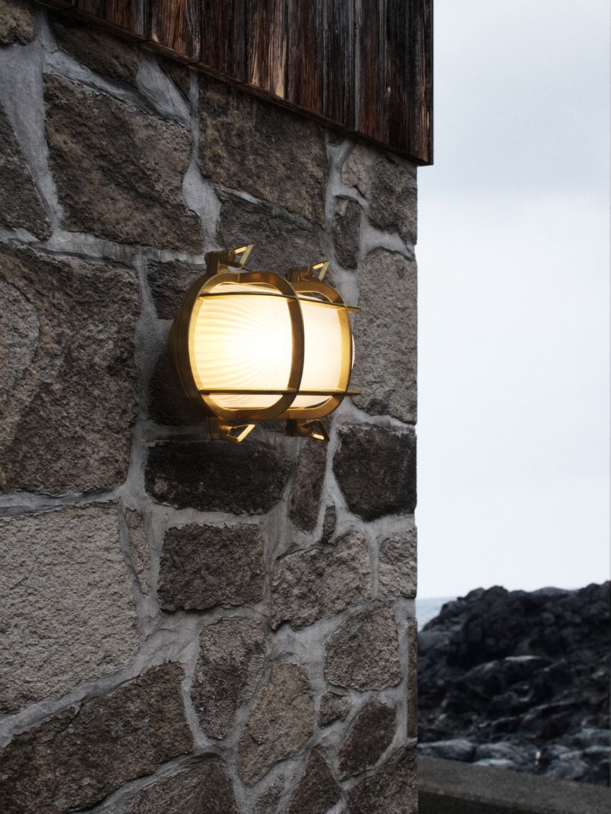 Helford Wandlampe Outdoor Messing