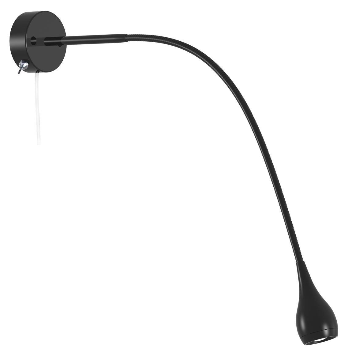 Drop Wandlampe Leselampe Ø 3,5 cm Schwarz - Voelpe