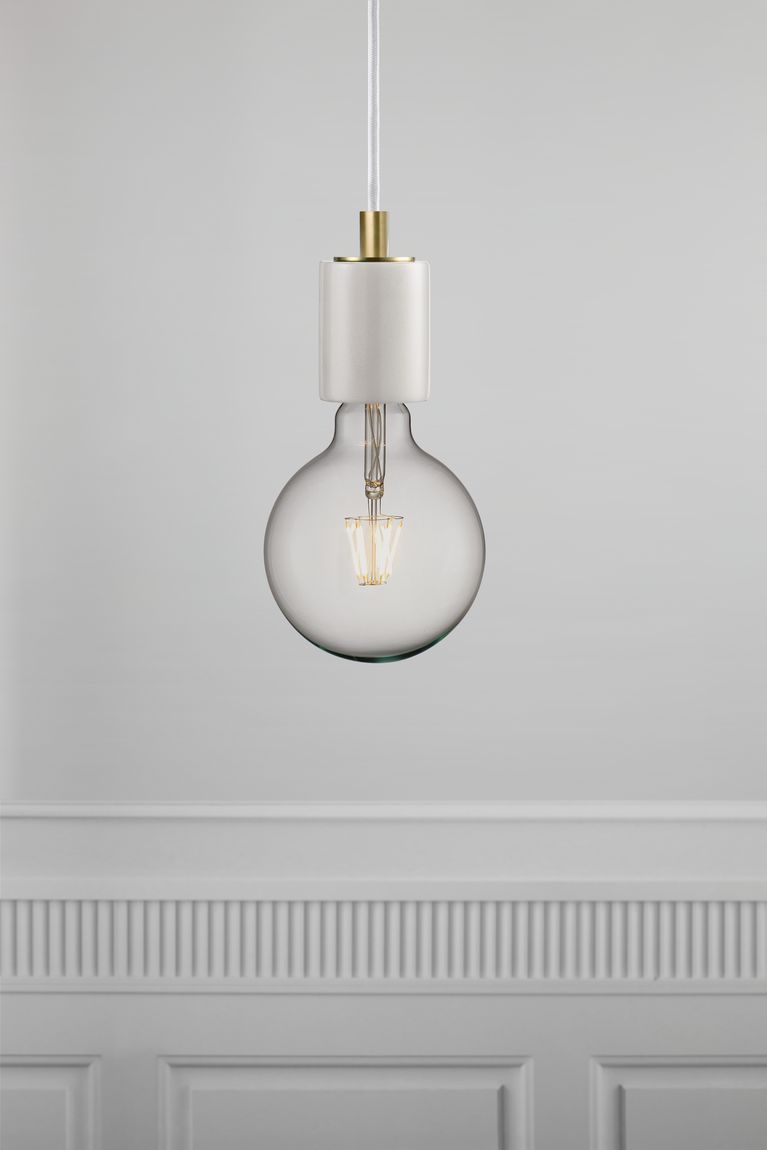 Siv Pendellampe Designerlampe Ø 6 cm Weiß Marmor