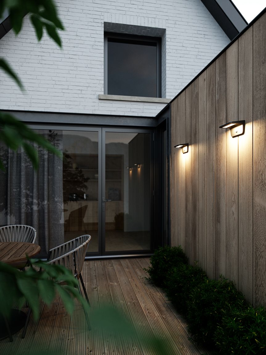 Agena Solar Wandlampe Schwarz