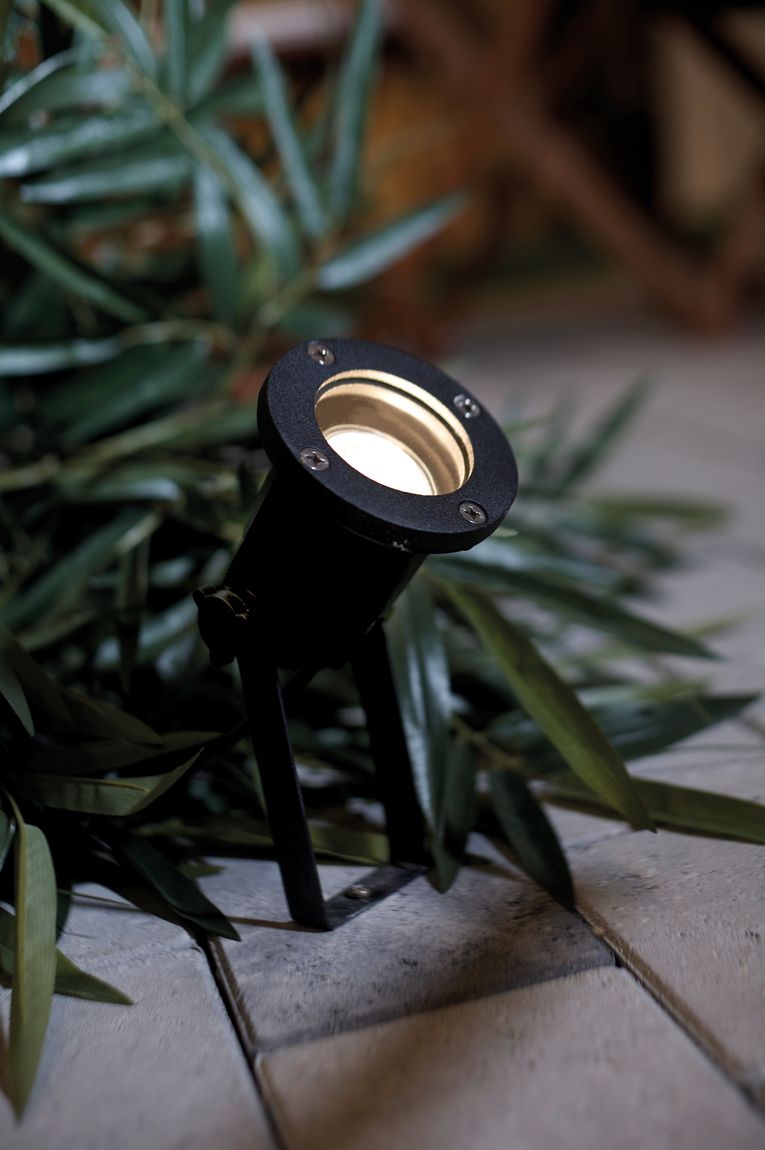 Spotlight Gartenlampe Gartenspieß GU10 Schwarz