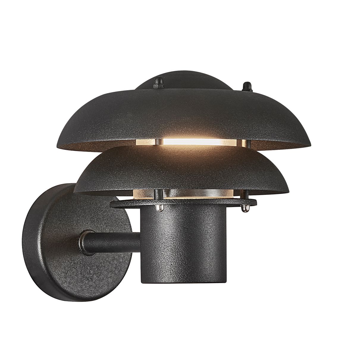 Kurnos Wandlampe Ø 20 cm Outdoor Schwarz - Voelpe