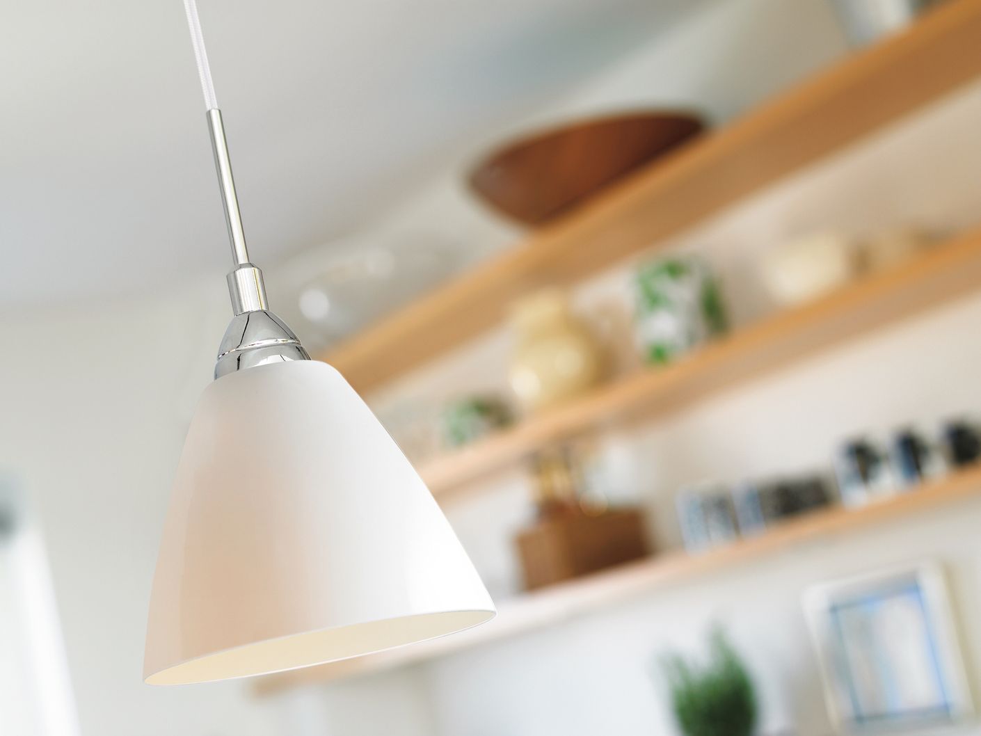 Read Pendellampe Hängelampe Ø 20 cm Opalweiß