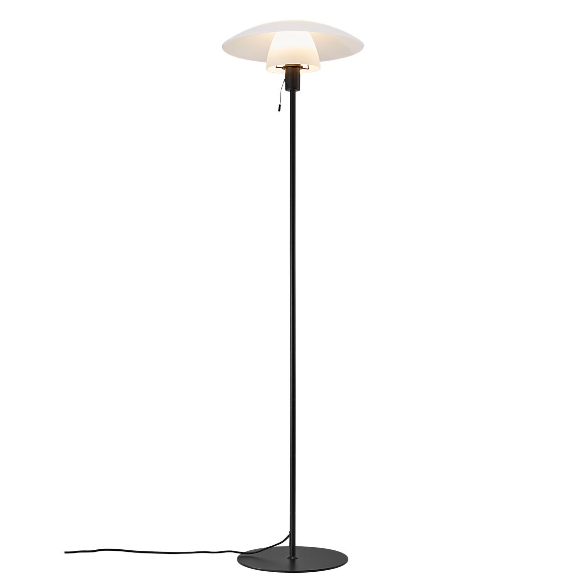 Verona Stehlampe Leselampe Ø 40 cm Opalweiß / Schwarz - Voelpe