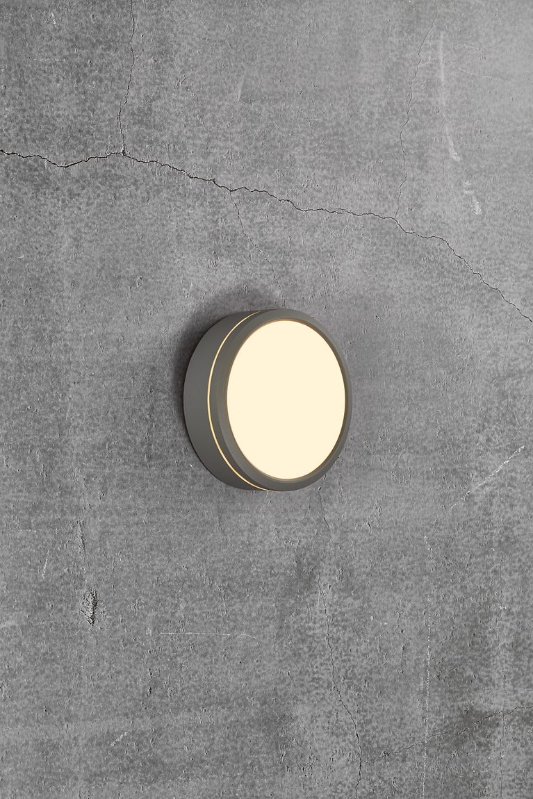 AVA Wandlampe Outdoor LED Bluetooth Grau / Opalweiß
