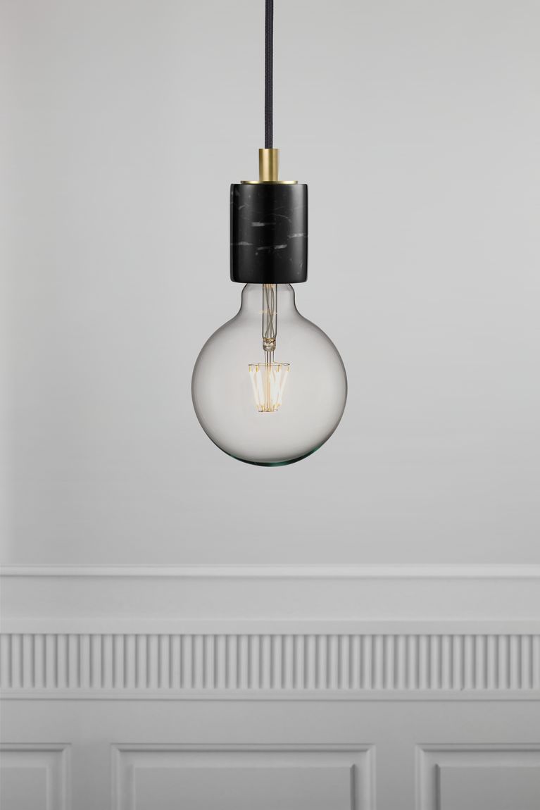 Siv Pendellampe Designerlampe Ø 6 cm Schwarz Marmor - Voelpe