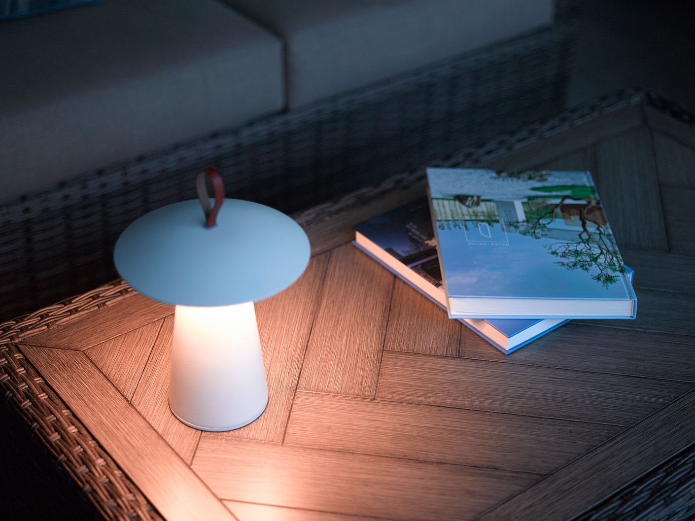 Ara To-Go LED-Lampe Ø 19,7 cm mit Moodmaker Dimmer Outdoor Weiß