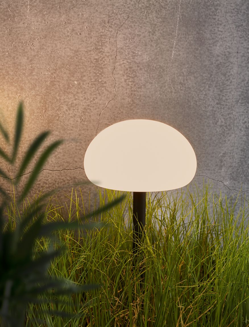 Sponge Stecklampe Gartenlampe Ø 20 cm Outdoor Schwarz/Weiß