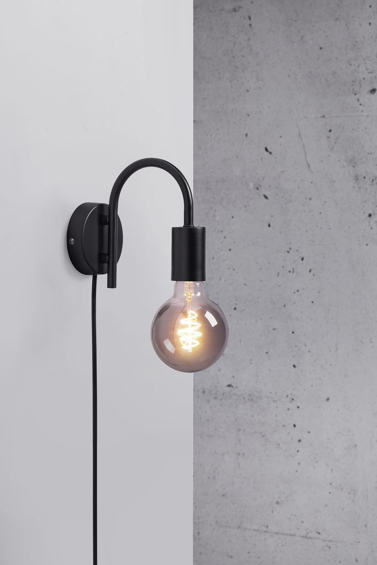 Paco Wandlampe Leselampe Schwarz