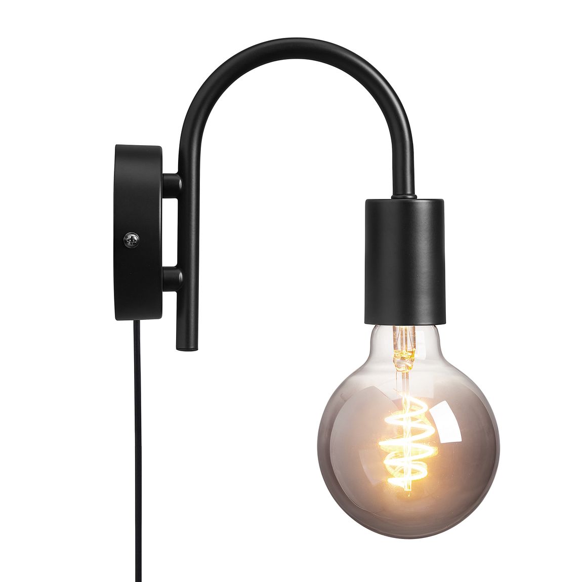 Paco Wandlampe Leselampe Schwarz