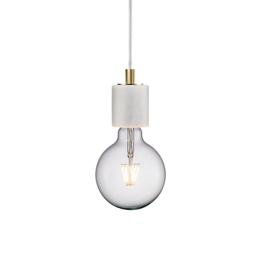 Siv Pendellampe Designerlampe Ø 6 cm Weiß Marmor - Voelpe