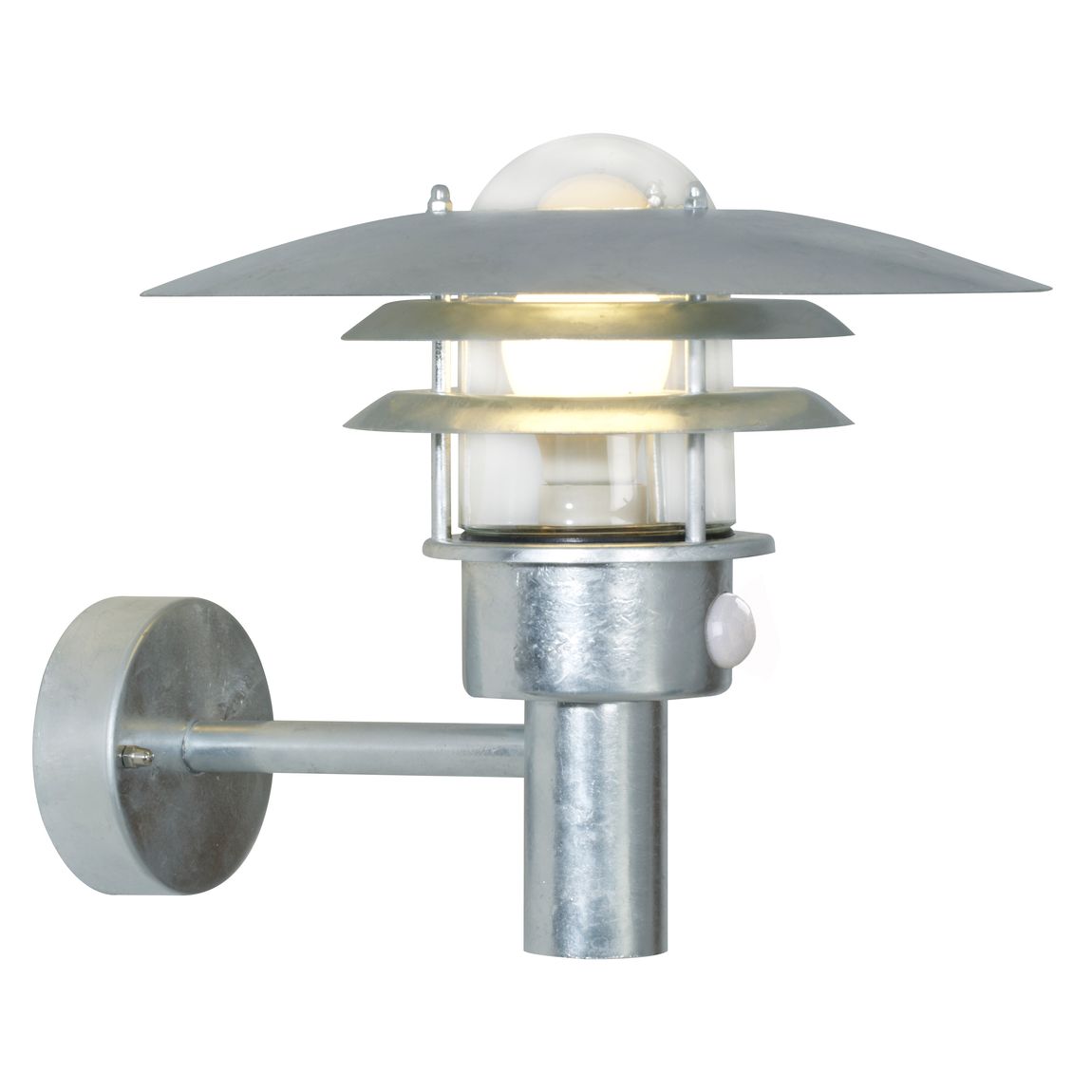 Lønstrup Wandlampe Ø 32 cm Outdoor mit Bewegungssensor Verzinkt Silber