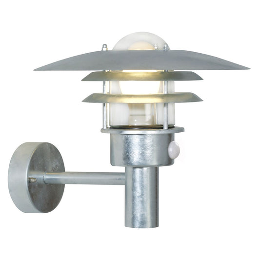 Lønstrup Wandlampe Ø 32 cm Outdoor mit Bewegungssensor Verzinkt Silber
