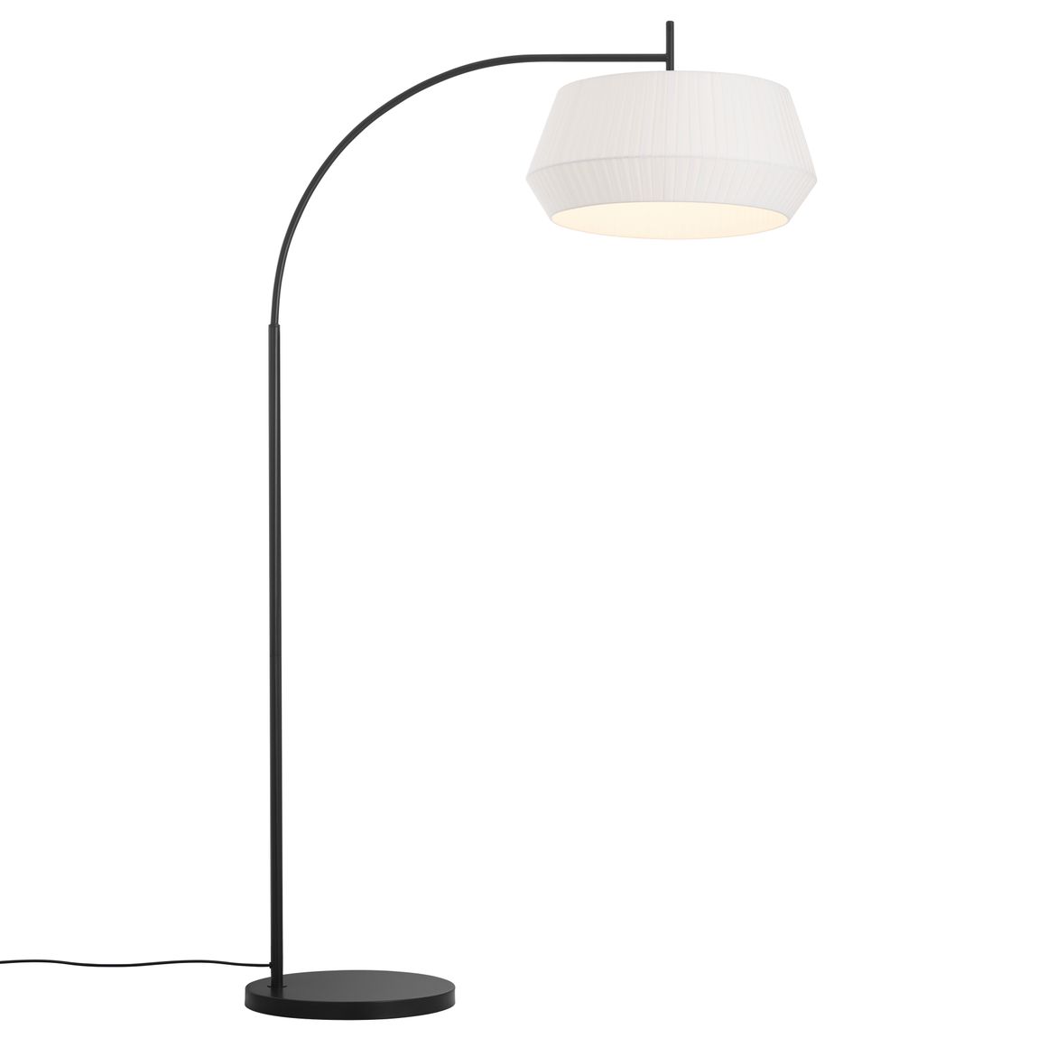 Dicte Stehlampe Leselampe Ø 53 cm Weiß / Schwarz - Voelpe