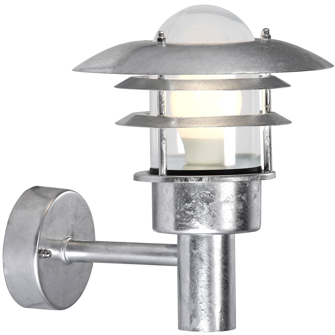 Lønstrup Wandlampe Ø 22 cm Outdoor Verzinkt Silber - Voelpe