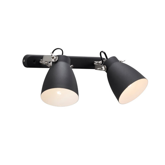 Largo Wandlampe 2 Lampen Ø 12 cm Schwarz - Voelpe