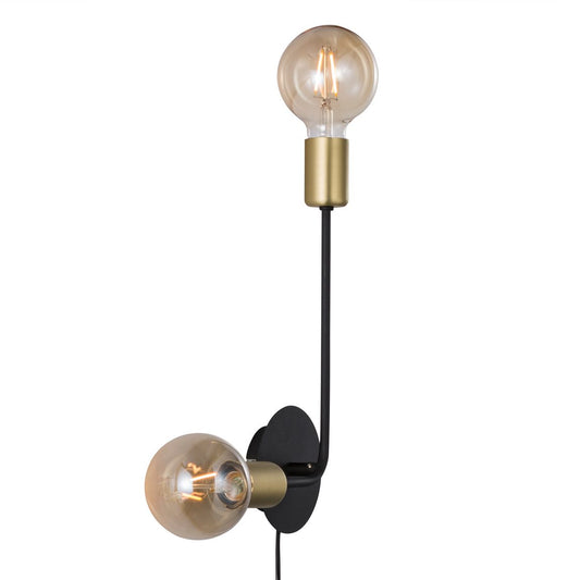 Josefine Wandlampe Leselampe Ø 4,2 cm Schwarz / Messing