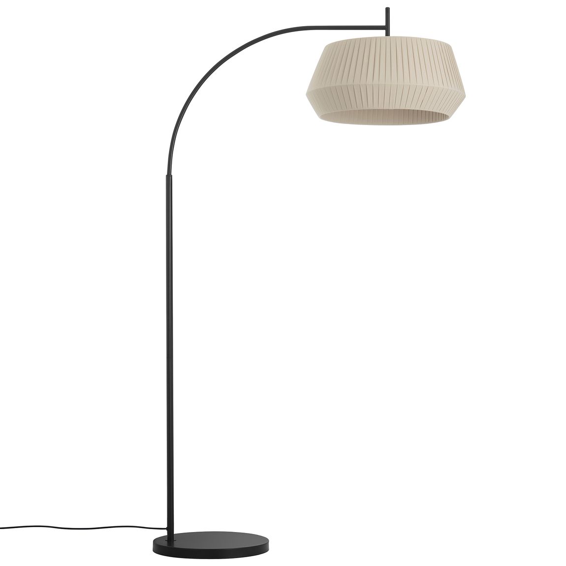 Dicte Stehlampe Leselampe Ø 53 cm Beige / Schwarz - Voelpe