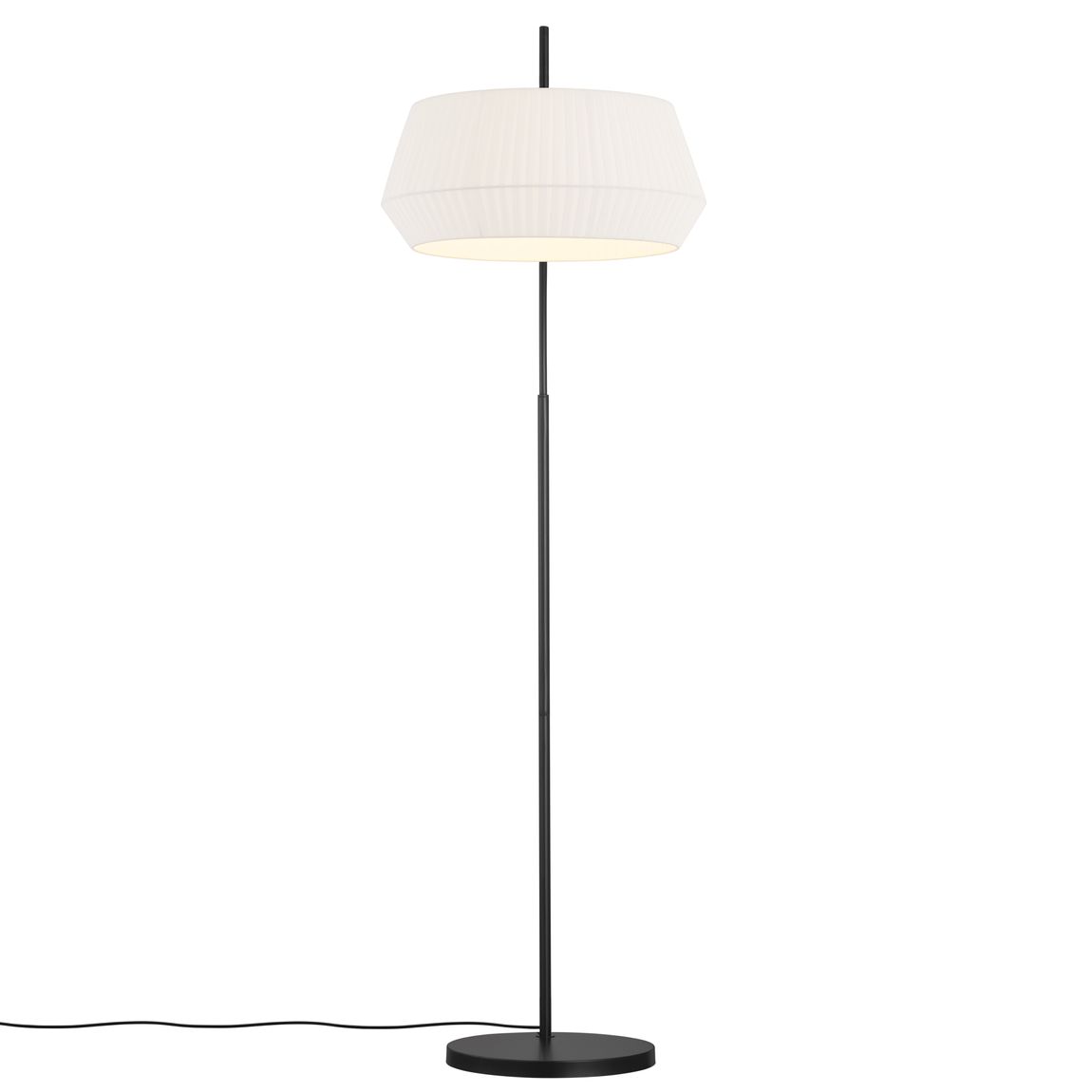 Dicte Stehlampe Leselampe Ø 53 cm Weiß / Schwarz - Voelpe