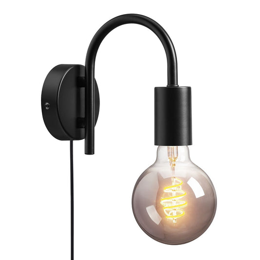 Paco Wandlampe Leselampe Schwarz