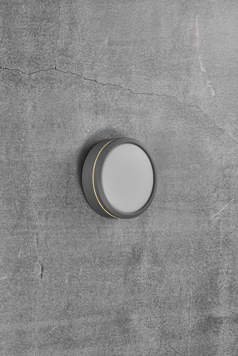 AVA Wandlampe Outdoor LED Bluetooth Grau / Opalweiß