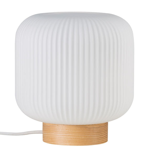 Milford Tischlampe Ø 20 cm Weiß/Holz