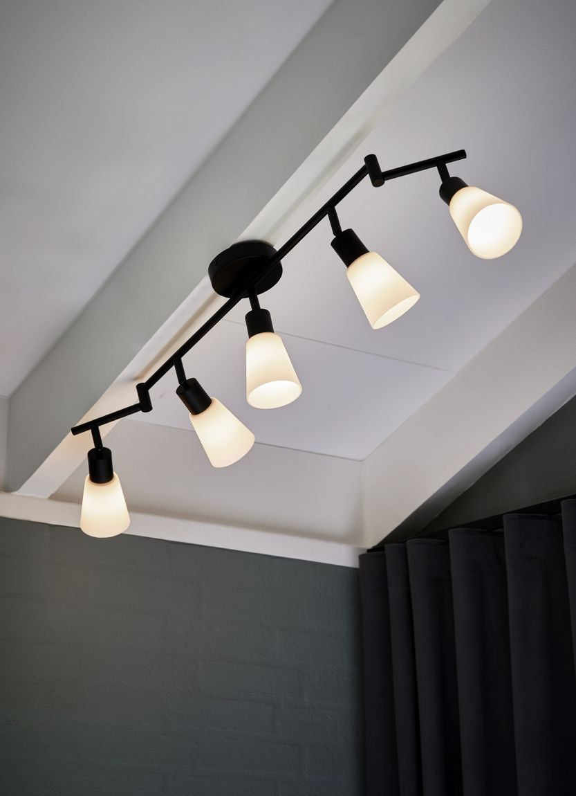 Cole Deckenlampe 5 verstellbare Spots Ø 8 cm Schwarz