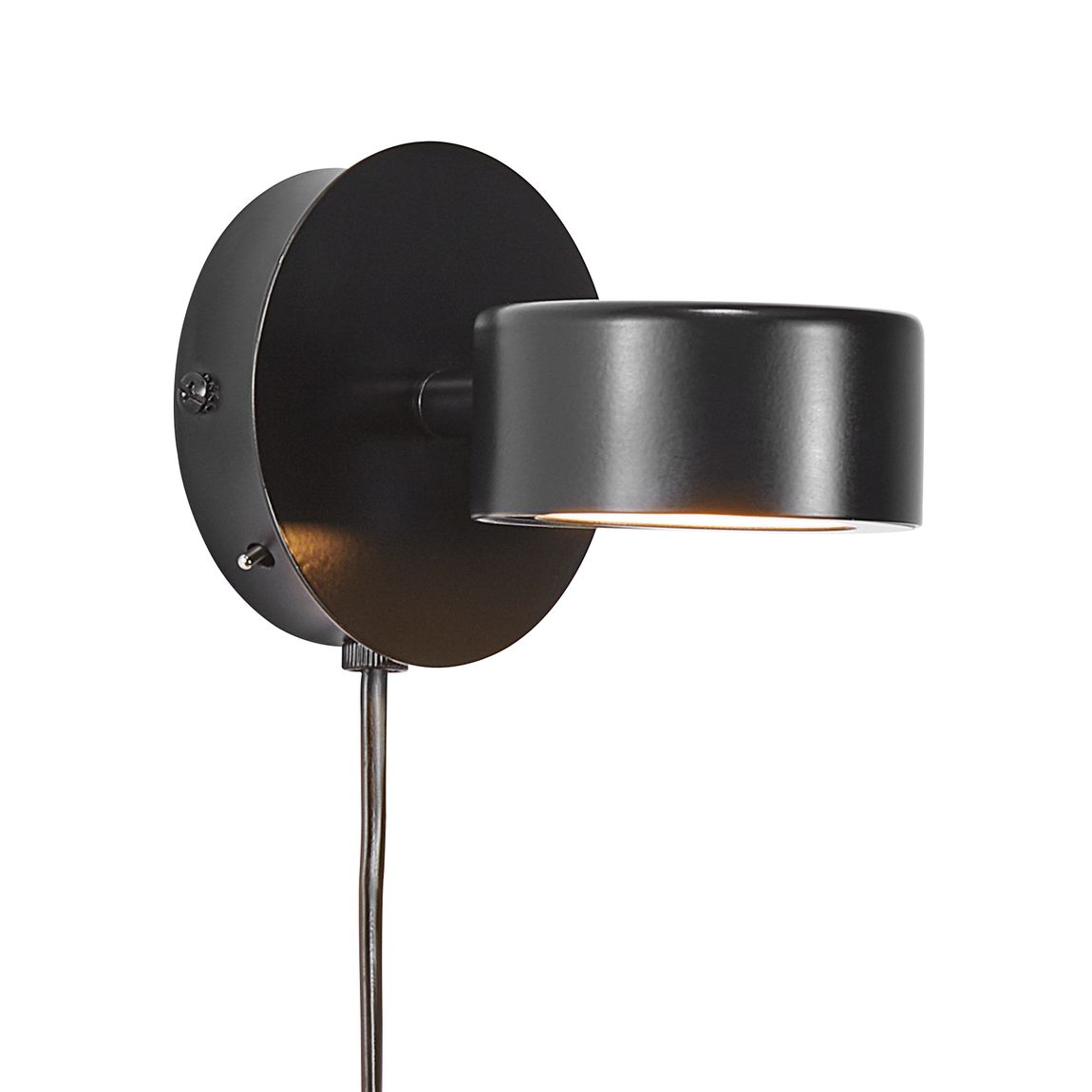 Clyde Wandlampe Ø 8,5 cm mit Moodmaker Dimmer Schwarz - Voelpe