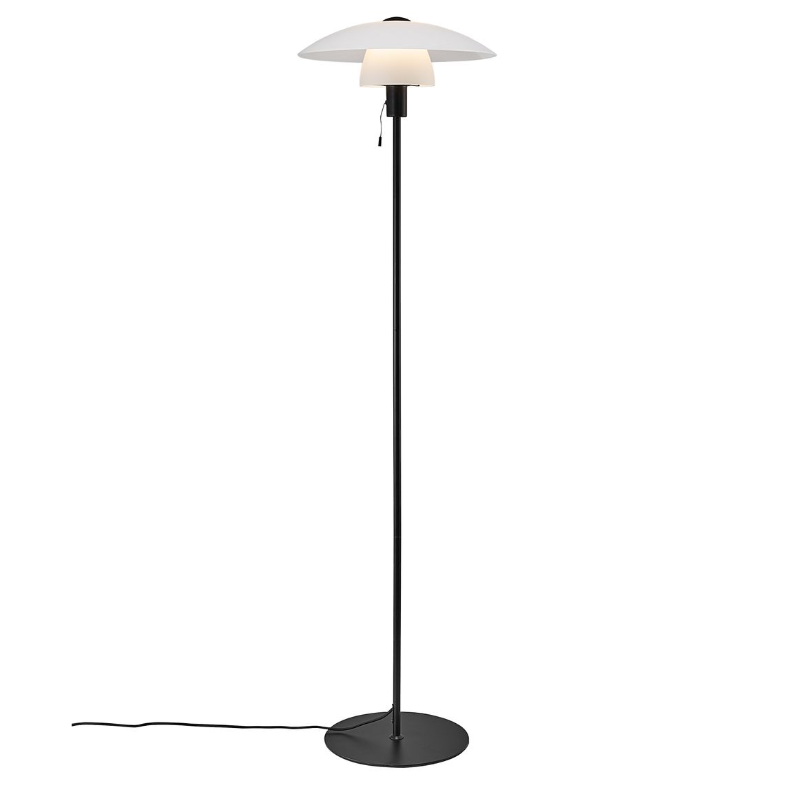 Verona Stehlampe Leselampe Ø 40 cm Opalweiß / Schwarz - Voelpe