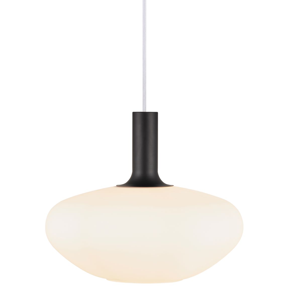 Alton Pendellampe Hängelampe Ø 35 cm Opalweiß / Schwarz