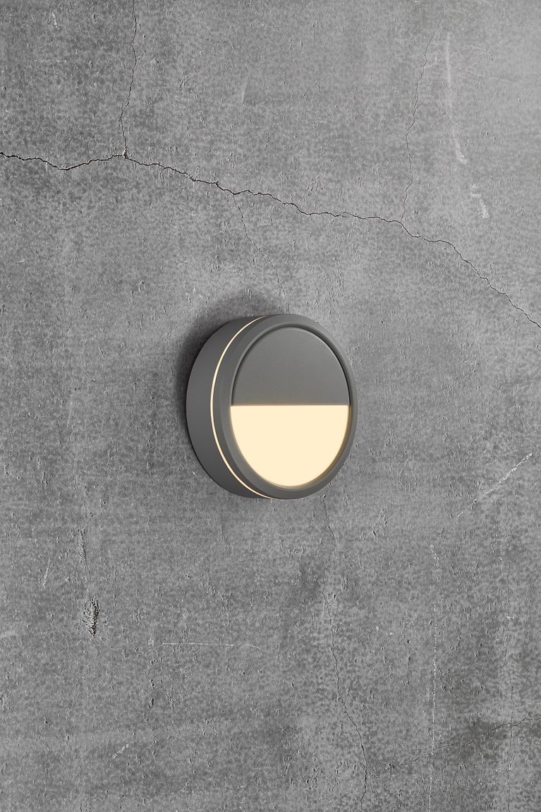 AVA Wandlampe Outdoor LED Bluetooth Grau / Opalweiß