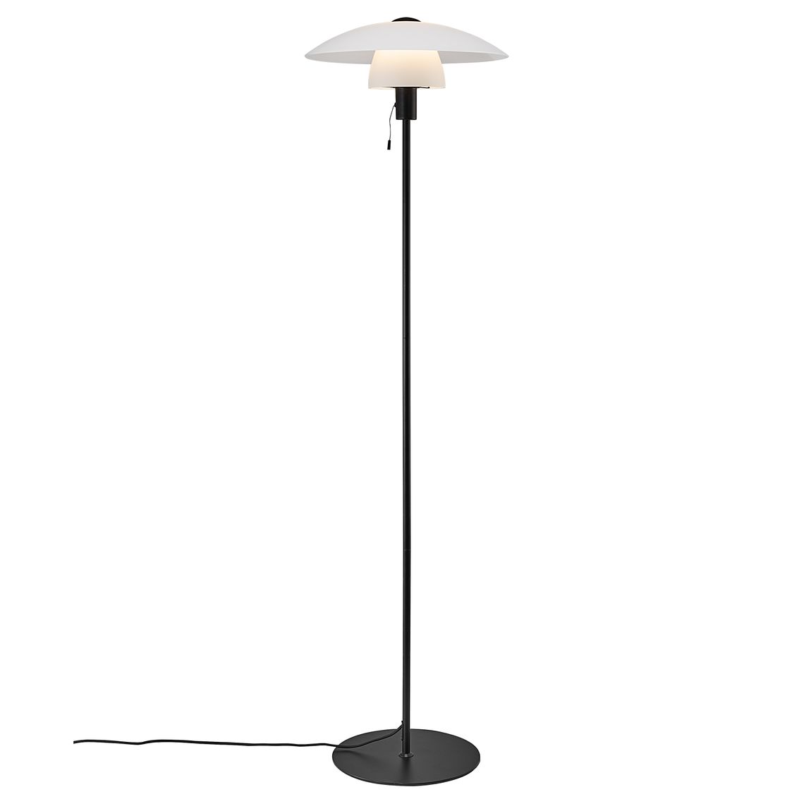 Verona Stehlampe Leselampe Ø 40 cm Opalweiß / Schwarz