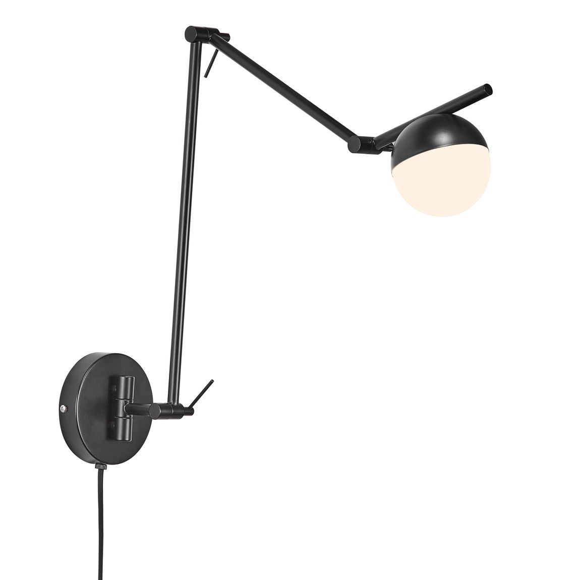 Contina Wandlampe Leselampe Ø 10 cm Schwarz/Weiß - Voelpe