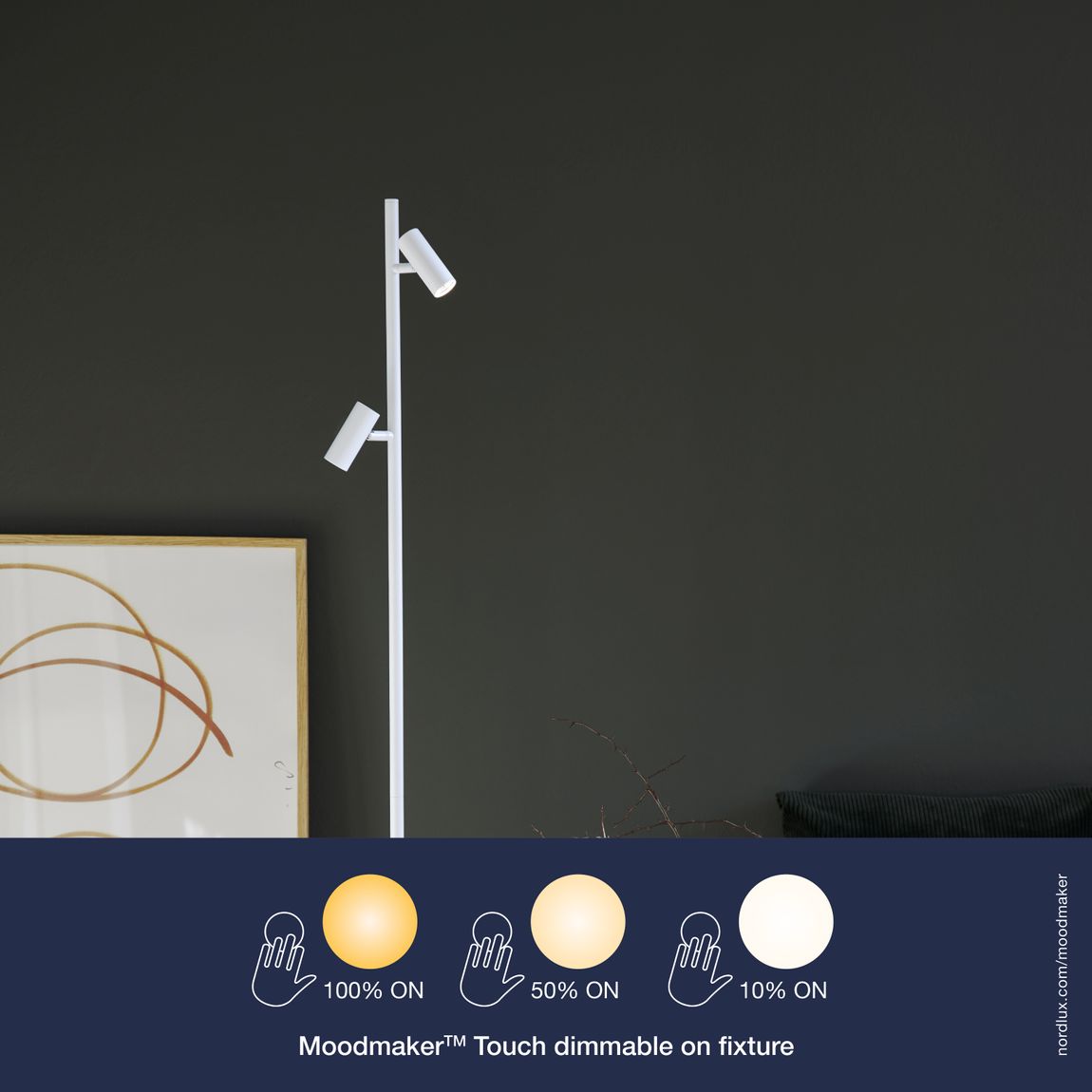 Omari Stehlampe Leselampe Ø 3 cm Weiß