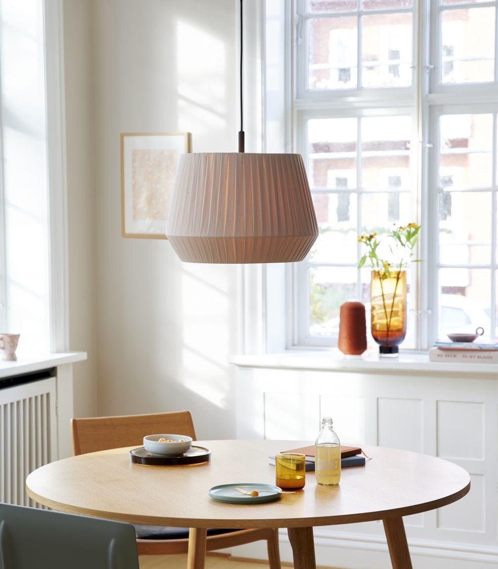 Dicte Pendellampe Hängelampe Ø 40 cm Beige/Schwarz