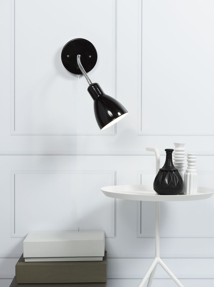 Cyclone Wandlampe Leselampe Ø 11 cm Schwarz