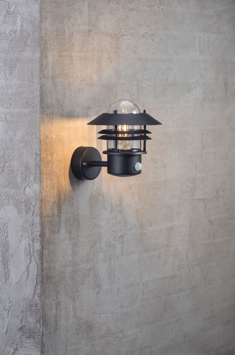 Blokhus Wandlampe Bewegungssensor Outdoor Ø 23 cm Schwarz