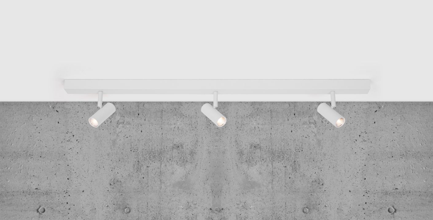 Omari Deckenlampe 3-Spots 78x12 cm mit Moodmaker Dimmer Weiß - Voelpe