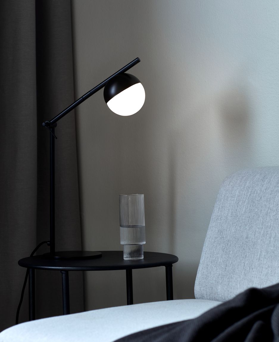 Contina Tischlampe Leselampe Ø 10 cm Schwarz/Weiß