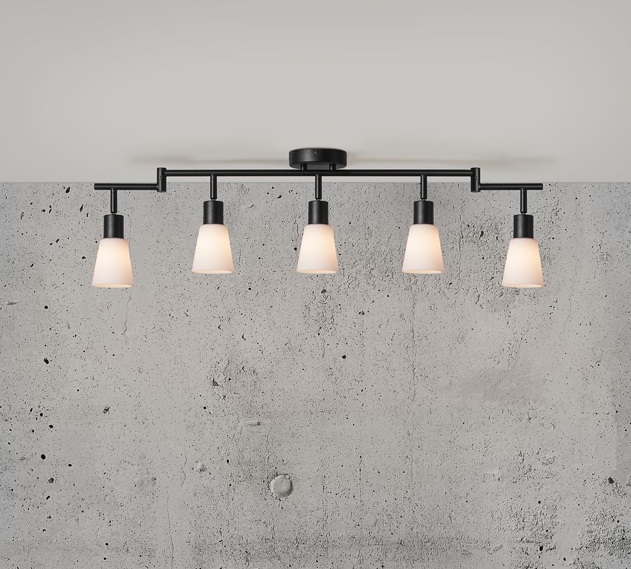 Cole Deckenlampe 5 verstellbare Spots Ø 8 cm Schwarz
