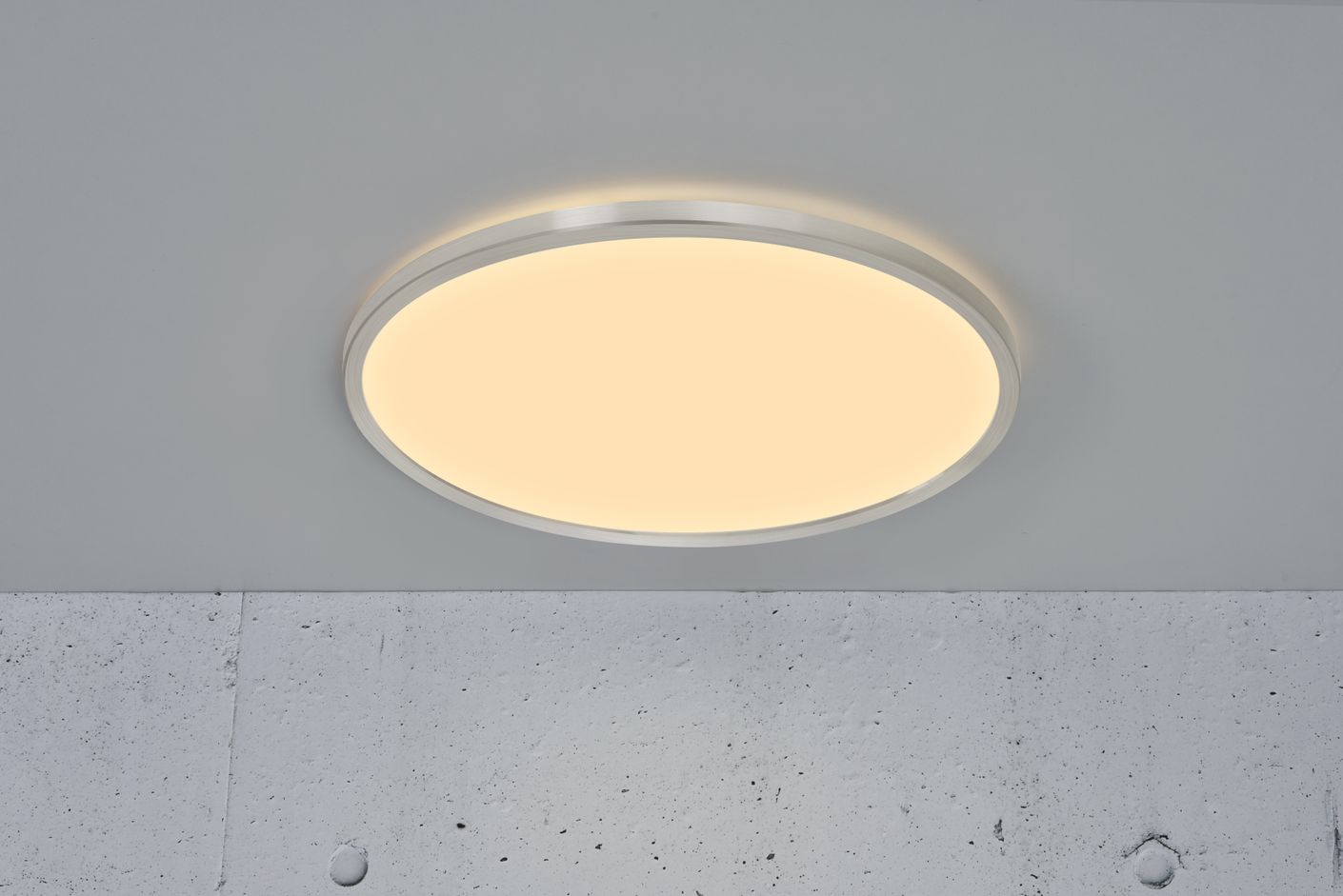 Oja Deckenlampe Ø 42,4 cm mit Moodmaker Dimmer Weiß/Chrom - Voelpe