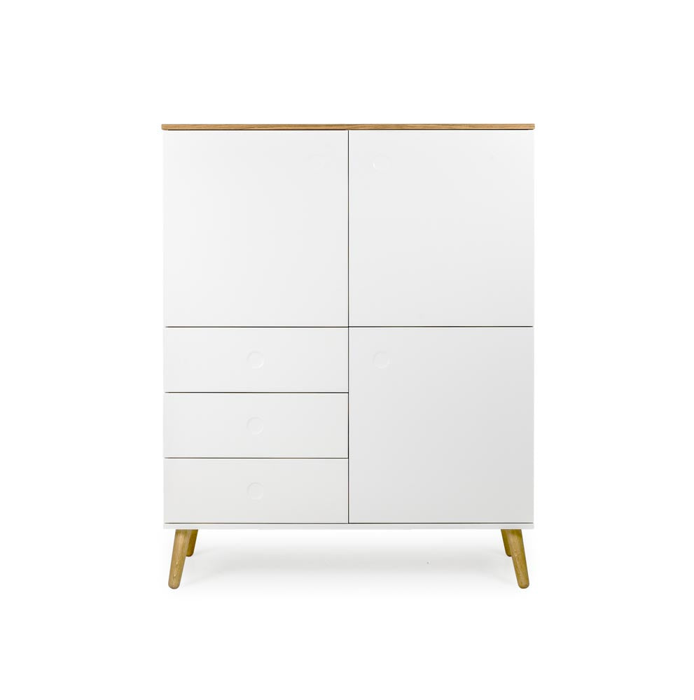 Tenzo Dot Highboard Weiß / Eiche