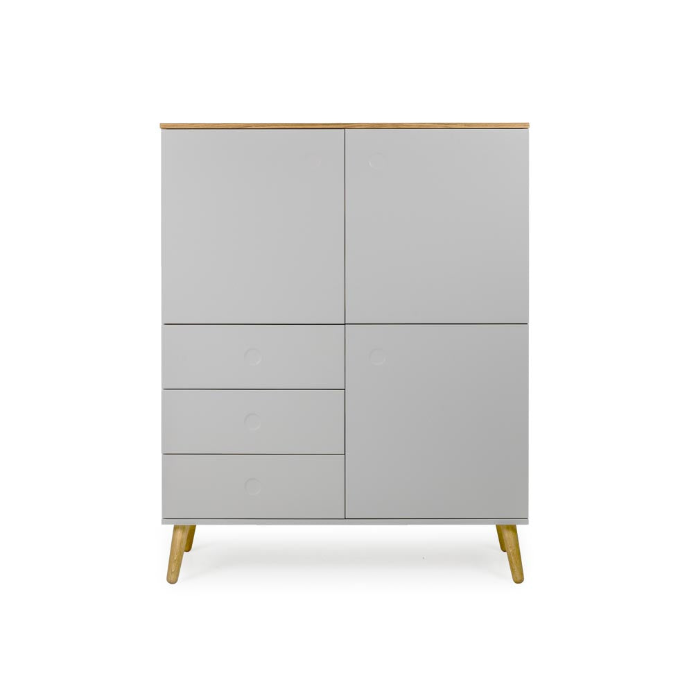 Tenzo Dot Highboard Grau / Eiche